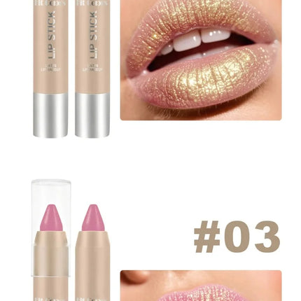 Glitter Pearlescent Crayon Lipstick Quicksand Golden Shining Non-stick Cup Shiny Lip Tint Fine Shimmer Lip Liner Stick Makeup