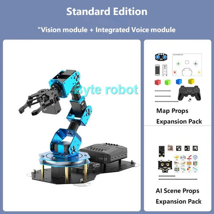 Smart Vision 6 Dof Robotic Arm XArm AI Graphical Scratch Robot Python Programming DIY Kit For Arduino Robot Arm Model Servo Claw