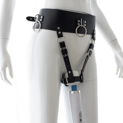 Leather Strap on Bdsm Bondage AV Vibrator Magic Wand Holder Belt Attachment Accessory fits Hitachi
