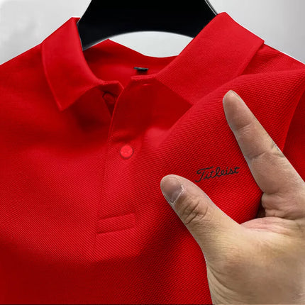 New fashion hot selling men's minimalist printed polo T-shirt, men's summer fashionable golf suit, casual, skin-friendly and bre