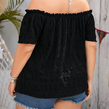 Solid Color Shirt with Wood Grain Edges One Shoulder Loose Casual Texture Loose Casual Shirt