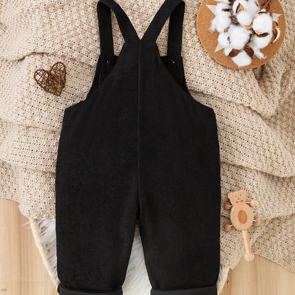 Winter Corduroy Overalls Warm Fluffy Baby Toddler Cartoon Decorated Loose Fit Home Out ection Windproof door Cold Prot Warm