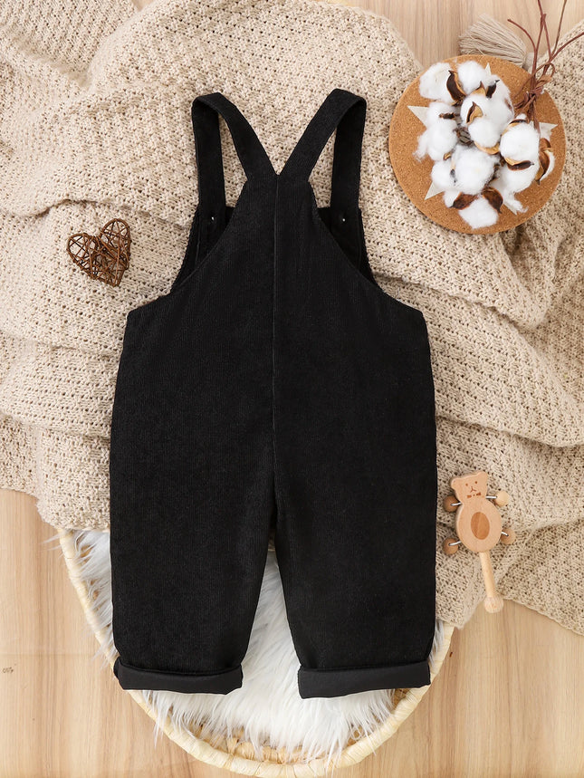 Winter Corduroy Overalls Warm Fluffy Baby Toddler Cartoon Decorated Loose Fit Home Out ection Windproof door Cold Prot Warm