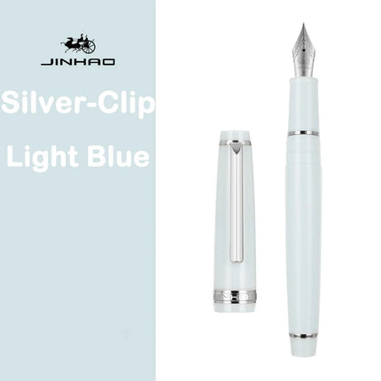JINHAO 82 Fountain Pen Gold Trim Acrylic Barrel Silver Clip for Writing Calligraphy Signature School Office Supplies Stationery