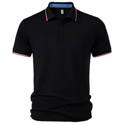 AIOPESON Men's Solid Color Work Polo Shirt Professional Breathable Moisture Wicking Office Casual Daily Wear Office Polo Shirts