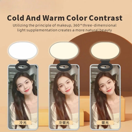 Portable Mini Selfie Artifact LED Pocket Fill Light Ring Light Round Ring Lamp Flash For Mobile Phone Lens Video Photography ﻿