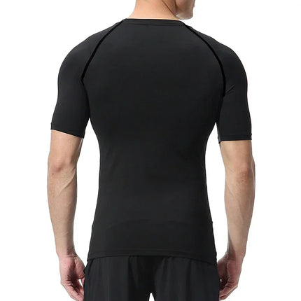 New Men's Running Compression T-Shirt Short Sleeve Gym Workout Shirts Fitness Shirts Men's Jogging Sportswear Sweatshirts