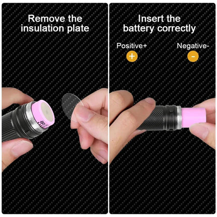 1200LM Fixed Focus LED Flashlight Powerful Spotlight with Pen Clip Headlamp, Outdoor Waterproof Torch Use External 21700 Battery