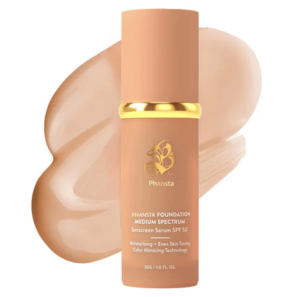 4 in 1 Foundation Medium Spectrum Hydrating Color Changing Foundation,Non-Greasy,Long Lasting,Protecting from Sun with SPF50