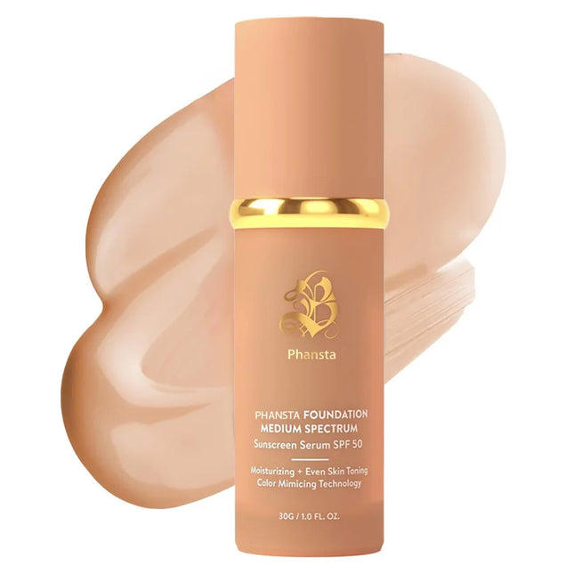 4 in 1 Foundation Medium Spectrum Hydrating Color Changing Foundation,Non-Greasy,Long Lasting,Protecting from Sun with SPF50