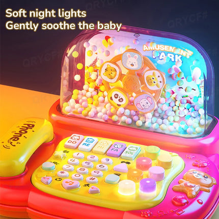 Simulation Telephone Toys Snowfiake Music Lights Story Machine Baby Mobile Phone Multi-functional Kids Education Christmas Gifts