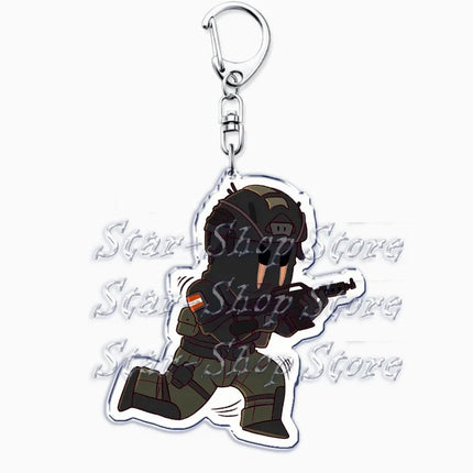 Hot Military Game Ghost Chibis Keychains for Accessories Cod Soldier Soap Simon Riley Keyring Jewelry Fans Friends Gaming Gifts