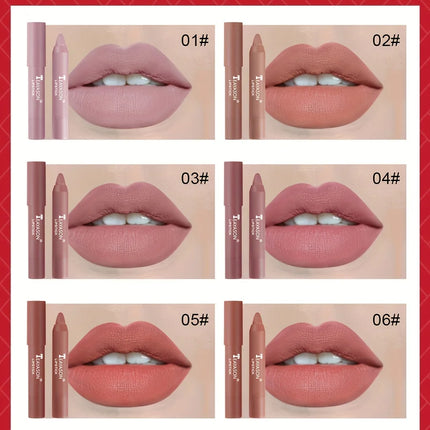 12 Colors Matte Misty Lipstick Set: Long-Lasting, Smudge-Proof, Sexy Velvet Lip Liners & Primer For Women's Makeup