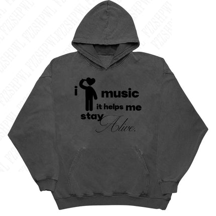 American retro y2k Millennium grey hoodie for women's autumn and winter new loose and personalized printed street casual hoodie