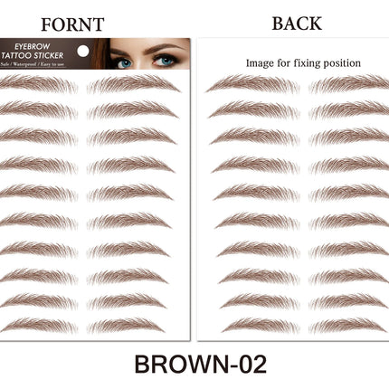6D Hair-like Eyebrow Sticker Water-based Brow Tattoo Stickers Long Lasting Waterproof Nutural Enhancers False Eyebrows Cosmetics
