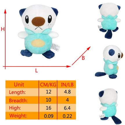 Pokemon Snivy Tepig Oshawott PlushToy First Partner Pokémon Unova Region Anime Plush Doll Birthday Gift for Boys and Girls