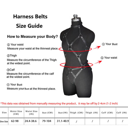 Women Sexy  Lingerie Full Body Harness Belt  Bondage Thigh Garter Belt Gothic Fetish Clothing Exotic Accessories
