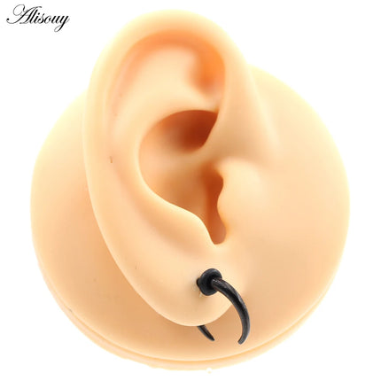 2PCS Stainless Steel C Shape Buffalo Horn Ear Taper Stretcher Expander Septum Captive Tragus Cartilage Piercing Body Jewelry