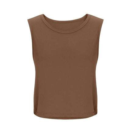 Women Sleeveless Yoga Tops Breathable Blouse Cover Up Gym Workout Cool T-Shirt Running Short Tank Crop Top Athletic Vest