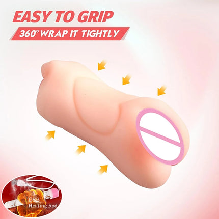 3 in 1 Pocket Pussy Male Masturbator with Mouth Sex Doll with 3D Realistic Textured Real Oral Vagina and Tight Anus Masturbation