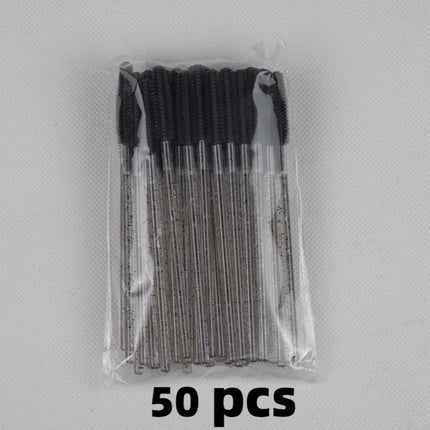 50pcs Crystal Silicone Eyelash Brush Lash Makeup Brushes Eyebrow Comb Eyelashes Extension Spoolie Microbrush Cosmetics Tool