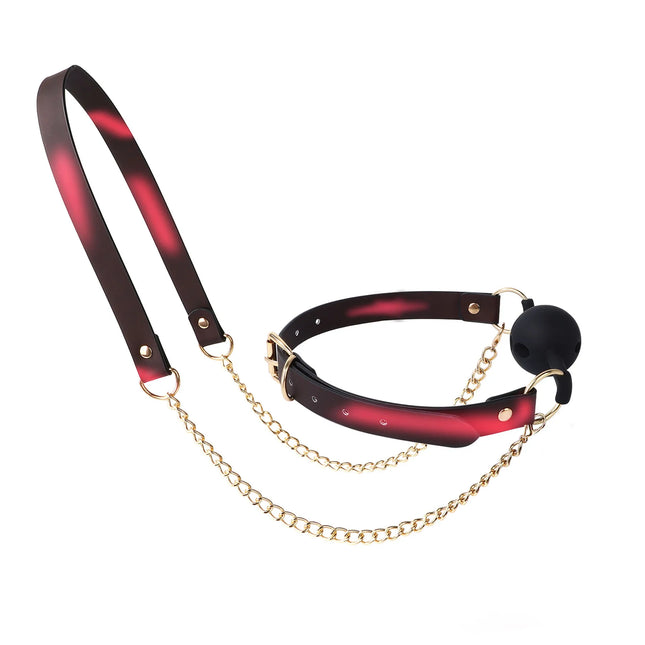BDSM Thermochromic Mouth Gags Traction Rope Bondage Silicone Ball Breathable Restraints,Sex Toys for Couples,Slave Adult Games