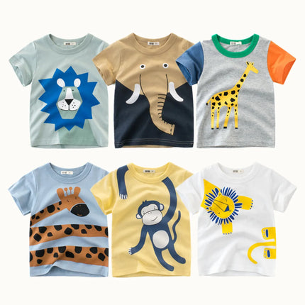 2024 Summer Girls Boys Solid T-Shirts Clothes 100% Pure Cotton Short Sleeve Yellow Red Green Kids UnderShirt Bottoming Clothing
