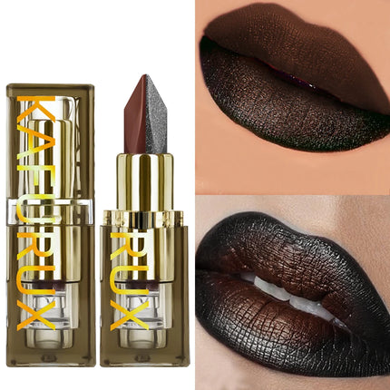 1pc Two Tone Chocolate Color Lipstick Waterproof Glitter&Matte Lip Tint Red Sexy Lips Makeup High Pigmented Lip Liner Cosmetics