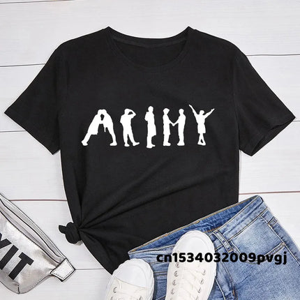 Girl Korean Group Top Tee Female CLothes T Shirt Streetwear Women Fashion T-Shirt Aesthetic Clothes