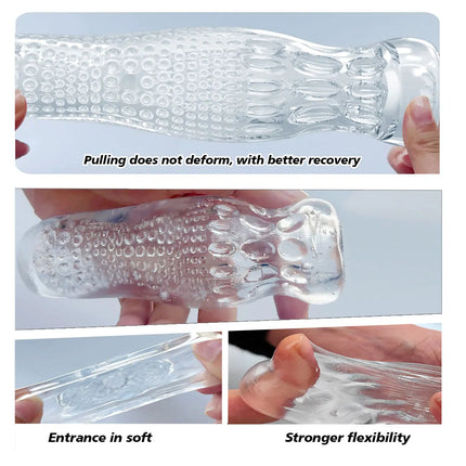 13cm Transparent Vaginal Sex Toy for Men 18 Plus Male Masturbator Realistic Vagina Real Pussy Penis Enlargement Exerciser Erotic