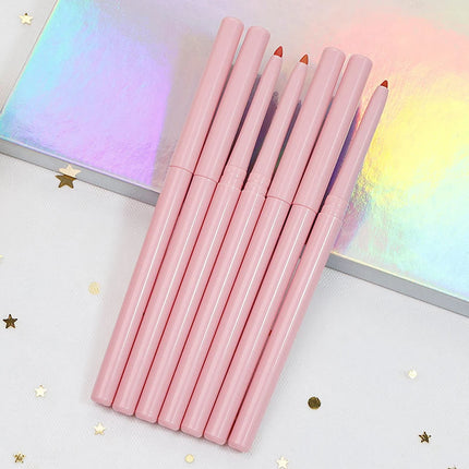 15colors Custom Bulk Lipliner Private Label Pink Package Vegan Lipstick Waterproof Rotating Multi-functional Lip Liner Makeup