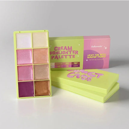  8-Color Eyebrow Cream Blush Curve Case Cream Cosmetics Palette Matte Shimmer Finishes Shadow Tones Long-Lasting Cosmetics