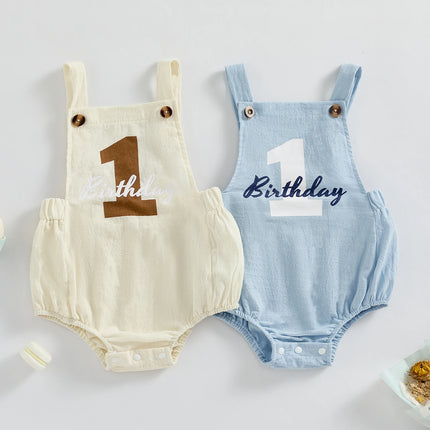 Newborn Baby Overalls Romper 1st Birthday Party Clothes Summer Adorable Sleeveless Square Neck Straps Tank Romper for Girl Boy