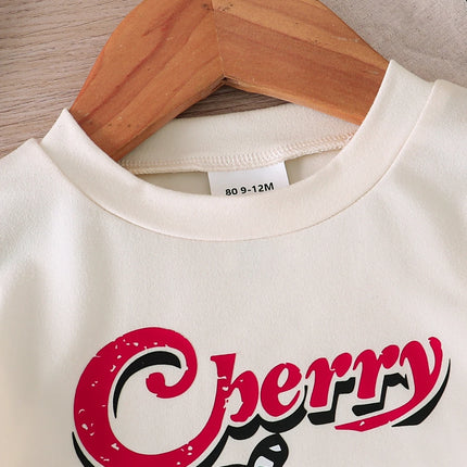 Two-Piece Set for Baby Girls: Summer Fashion Patterned Round-Neck Short-Sleeve Top + Personalized Printed Pattern Pants. Outing and Daily Wear Set. Cute, Soft, and Comfortable Clothing for Baby Girls