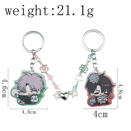 2Pcs Alien Stage Ivan & Till Cartoon Keychain Acrylic Chain for Woman Men Fashion Anime Figure Acrylic Keyring Pendant Gift