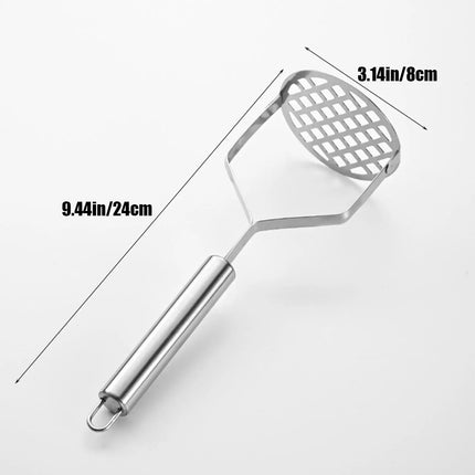 Mash Potatoes Masher Manual Stainless Steel Food Masher Heavy-Duty Mashing Utensil Kitchen Gadget Manual Potatoes Ricer for Bean