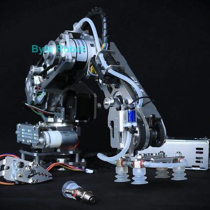 Big Load 4 DOF Metal RobotiArm with Suction Cup Pump Stepper Motor for Arduino Robot DIY Kit Industrial 4 Axis Robot Model Claw