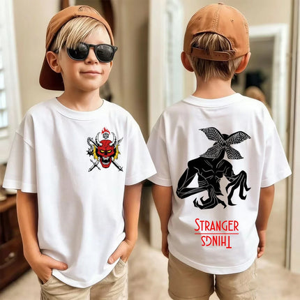 Trendsetting Stranger Things Prints for Summer Cheap Yet Chic O-neck Tees for Boys and Girls Soft Fashionable for Kids