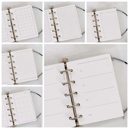 50Sheets M5 A8 Loose-Leaf Notebook Refill Paper 5-hole Line Grid Inner Refill Binder Paper Pages Daily Monthly Weekly Agenda