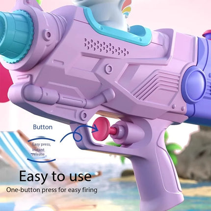 2026 Summer Single Double Nozzle Water Gun, Large Capacity Cartoon Unicorn Duck Water Gun, Outdoor Beach Water Play Toy