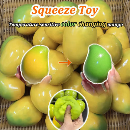 Ultra Soft Temperature Changing Mango Handmade Ball decompression Squeeze Toy Squishy Toy ASMR Decompression Relaxation Toy Gift