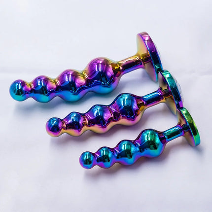 Metal Anal Plug Prostate Massager Anal Beads Butt Plug Metal Dildo G-spot Stimulating Sex Toys for Men and Women But Plug