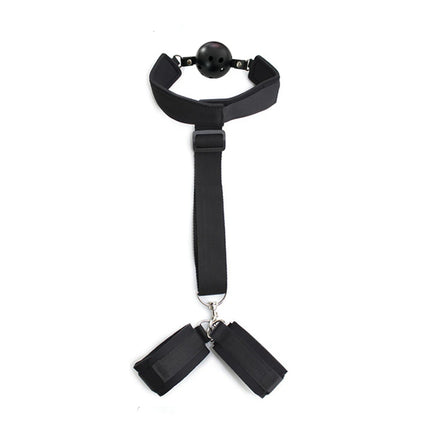 Erotic HandCuffs Mouth Gag BDSM Bondage Restraints Sex Toys for Couples Open Mouth Ball Backhand Cuffs Tied Up Adult Game