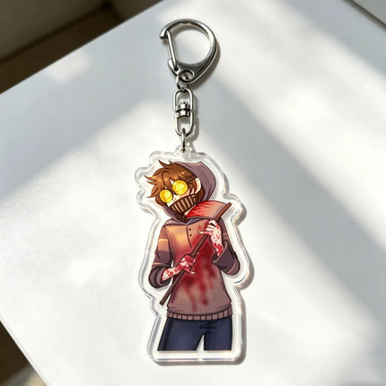 Cartoon Chibi Ticci Toby Keychain Accessories Bag Game Keyrings Jewelry Manga Fans Gifts