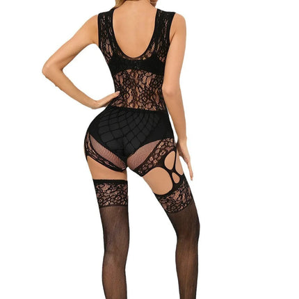 Erotic Open Crotch Sexy Bodystocking Lingerie White Bodysuit Porn Sleeveless Underwear Women Body Crotchless Costume Nightwear
