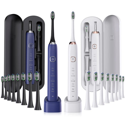Sonic Electric Toothbrush Adults 8 Brush Heads 5 Modes USB Rechargeable IPX7 Waterproof Whitening Power Toothbrushes for Adults