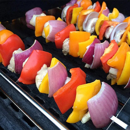 Stainless Steel Barbecue Skewer Reusable BBQ Kebab Skewers for Outdoor Camping Picnic Tools Cooking Tools 10/30Pcs