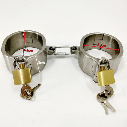 Metal BDSM Locks Neck Collar Hand Ankle Cuffs Adult Games Slave Restraints Adult Toys Sex Game for Couples Bondage Handcuffs