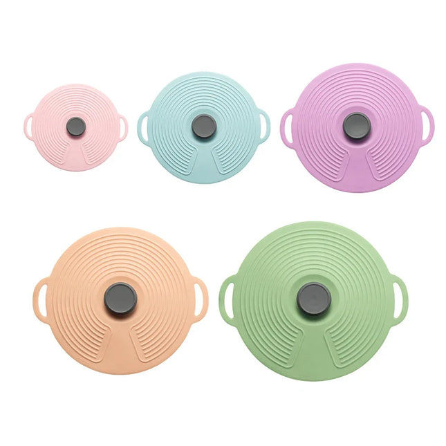 1/5Pcs Anti Overflow and Dustproof Silicone Pot Cover Fresh Keeping Cover Refrigerator Microwave Oven Sealed Pot Cove