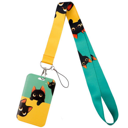 Cute Cartoon Cat Duck Neck Strap Lanyards For Keychain ID Credit Card Pass Animal Hang Rope Cell Phone Charm Accessories